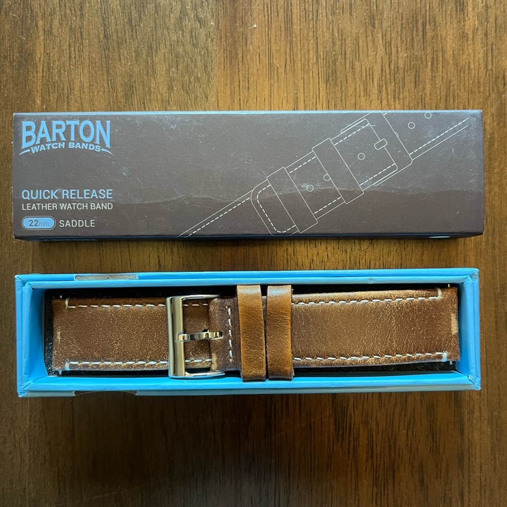 Barton watch band, saddle color